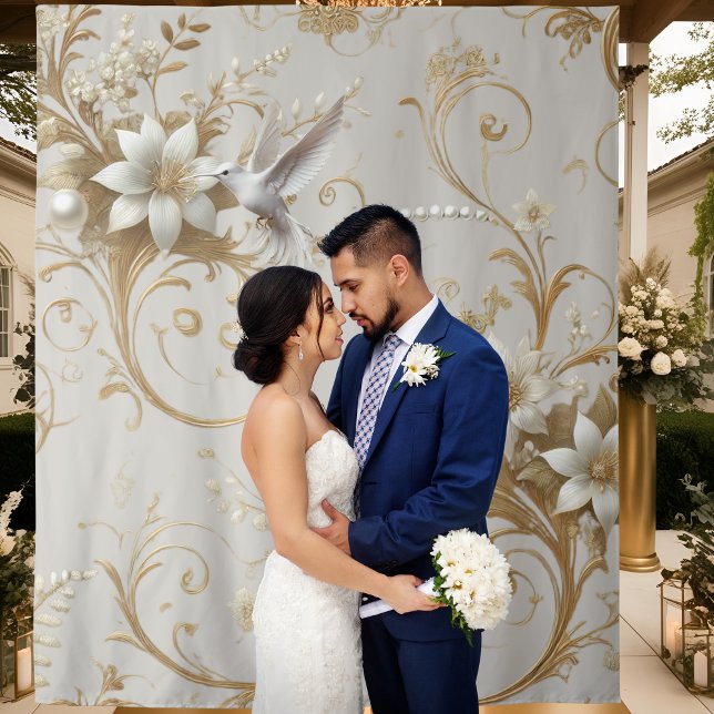 White Hummingbird Fancy Backdrop Tapestry (Creator Uploaded)