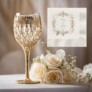 White Hummingbird Minimalist Coined Cocktail Napkin