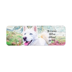 White husky address labels