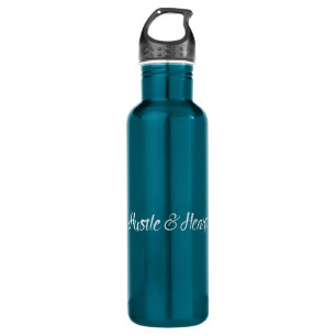 White Hustle and Heart Typography 710 Ml Water Bottle