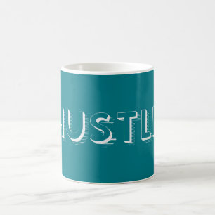 White Hustle Modern Typography Coffee Mug