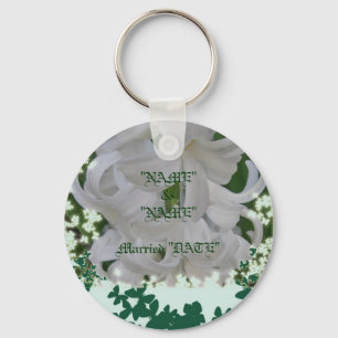 White Hyacinths & Butterflies Keychain 2 Customise