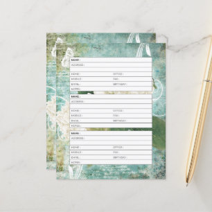 White hydrangea address book page