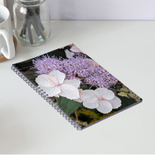 White Hydrangea Aspera Flowers Floral Notebook