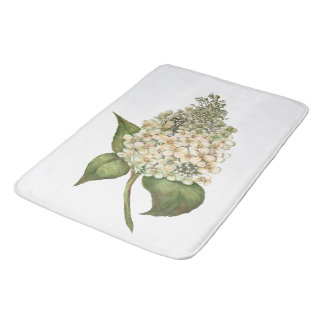 White Hydrangea  Bath Mat
