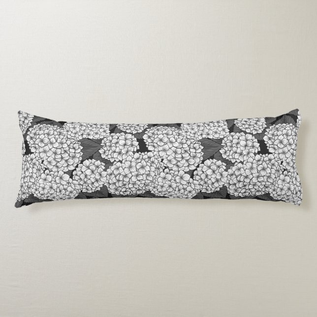 White hydrangea body cushion (Front)