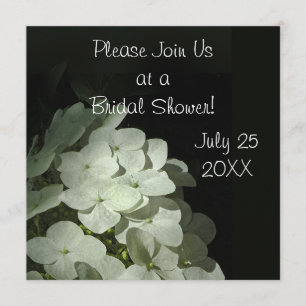White Hydrangea Bridal Shower Invitation
