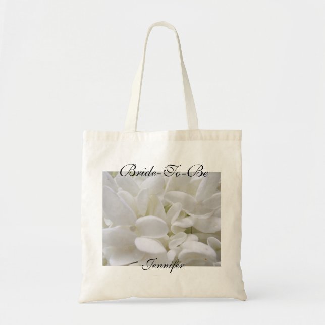 White Hydrangea "Bride-To-Be" Tote bag (Front)