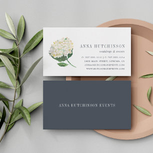 White Hydrangea Business Card