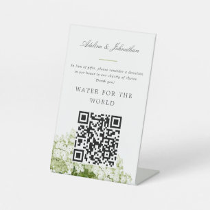 White Hydrangea Charity Donation Sign