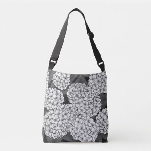 White hydrangea crossbody bag