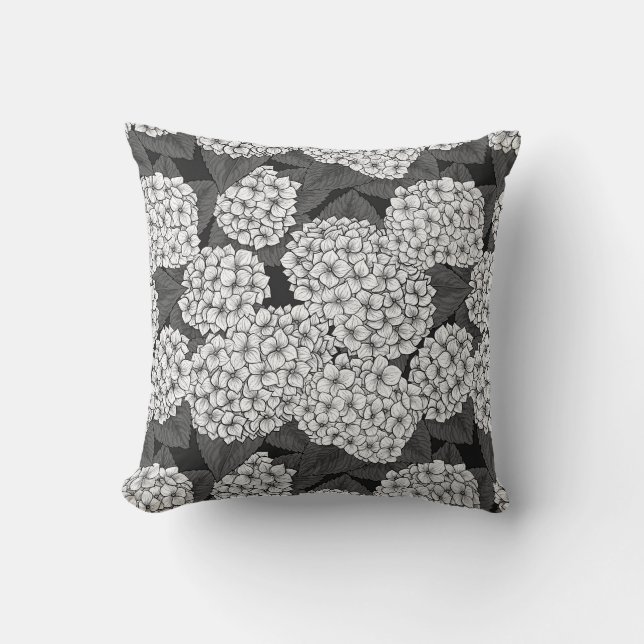 White hydrangea cushion (Front)
