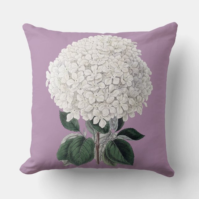 White hydrangea cushion (Front)
