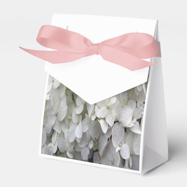 White Hydrangea Favour Box (Front Side)