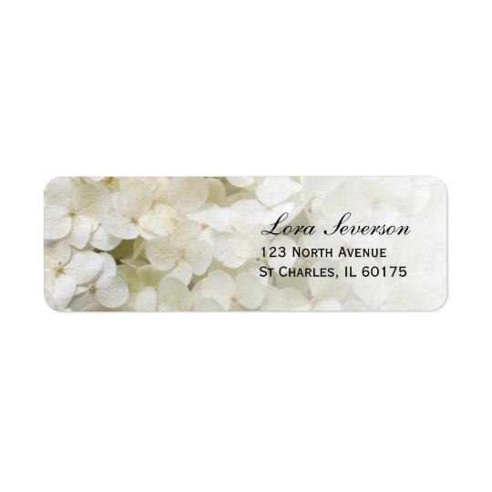White Hydrangea Floral Return Address Return Address Label