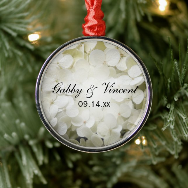 White Hydrangea Floral Wedding Metal Tree Decoration (Tree)