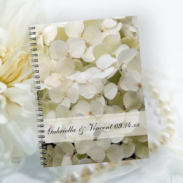 White Hydrangea Floral Wedding Notebook (Creator Uploaded)