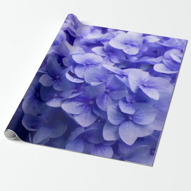White Hydrangea flower background Wrapping Paper (Unrolled)
