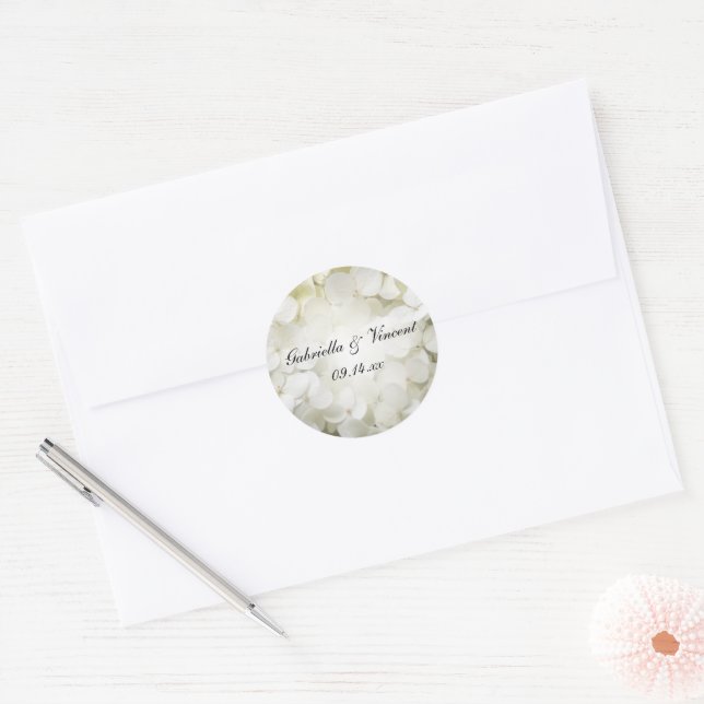 White Hydrangea Flower Wedding Envelope Seal (Envelope)