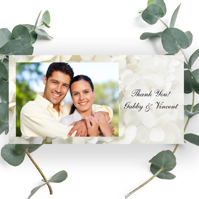 White Hydrangea Flower Wedding Thank You (Creator Uploaded)