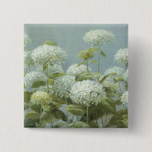 White Hydrangea Garden 15 Cm Square Badge
