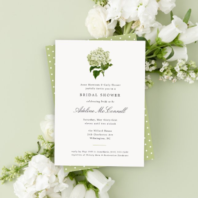 White Hydrangea Grand Millennial Bridal Shower Invitation (Creator Uploaded)