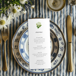 White Hydrangea Grandmillennial Menu Invitation