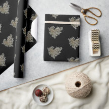 White Hydrangea Heart Wrapping Paper