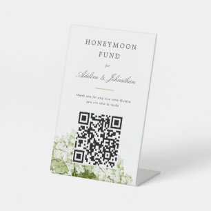 White Hydrangea Honeymoon Fund Donation Sign