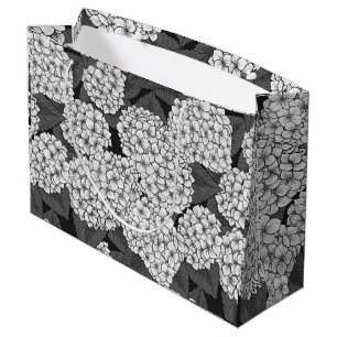 White hydrangea large gift bag