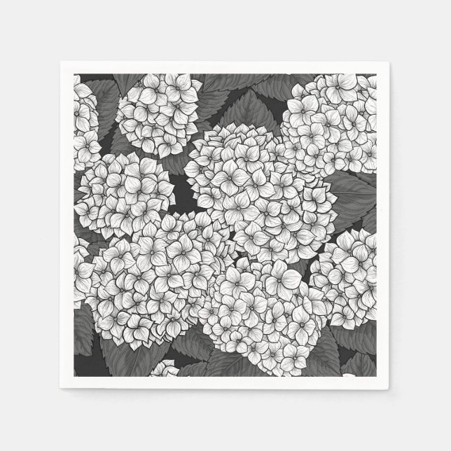 White hydrangea napkin (Front)