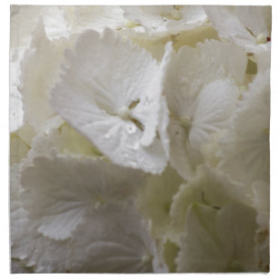 white hydrangea napkin