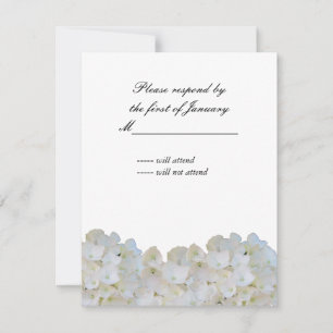White Hydrangea Reply Card