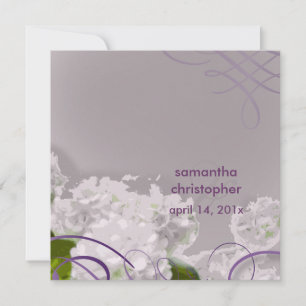 White hydrangea/romantic wedding invitations