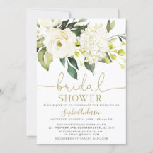 White Hydrangea  Roses bridal shower
