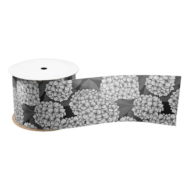 White hydrangea satin ribbon (Spool)