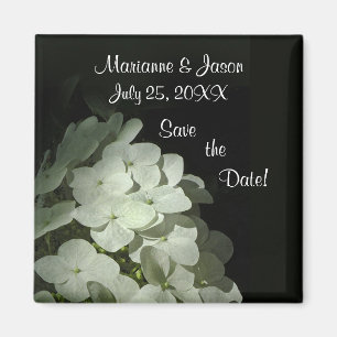 White Hydrangea Save the Date Magnet