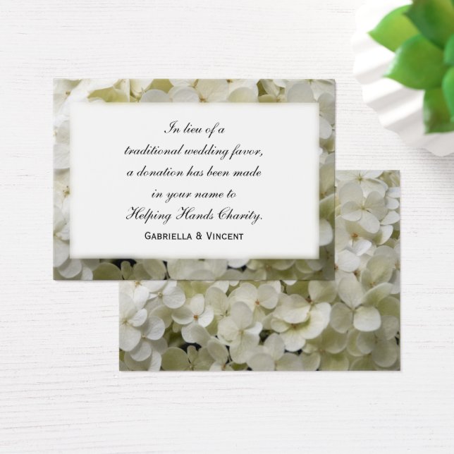 White Hydrangea Wedding Charity Favours (Desk)