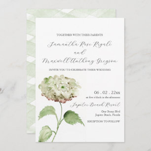 White Hydrangea Wedding Invitation Invitations