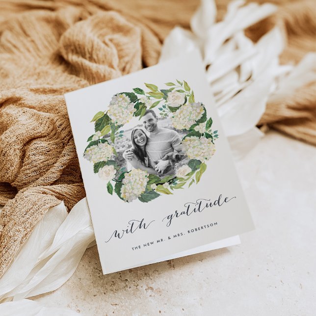 White Hydrangea | Wedding Photo Thank You (Creator Uploaded)