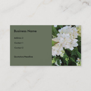 White Hydrangeas Business Card
