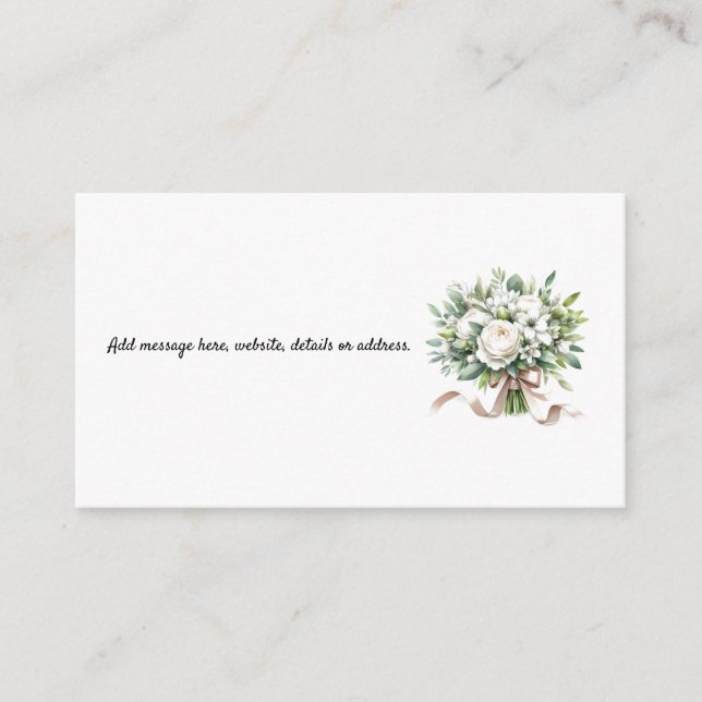 White Hydrangeas Floral Bouquet Enclosure Card (Front)