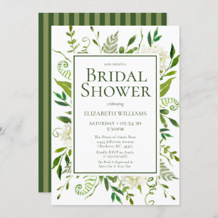 White Hydrangeas Floral Watercolor Bridal Shower Invitation
