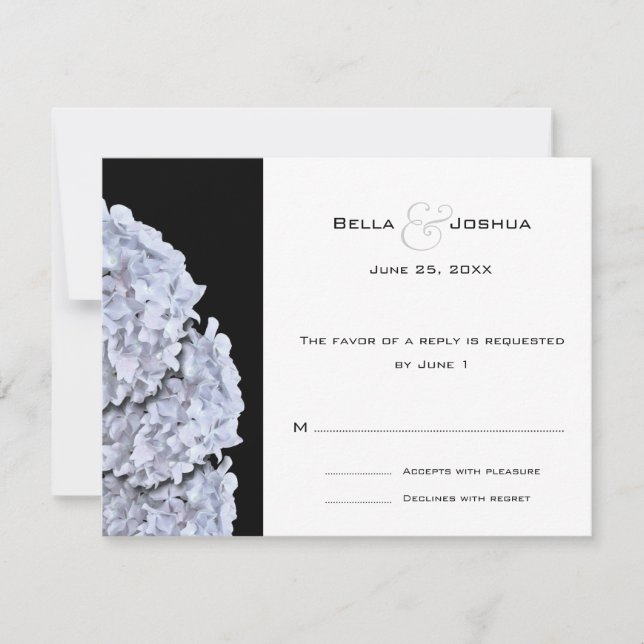 White Hydrangeas RSVP Card (Front)