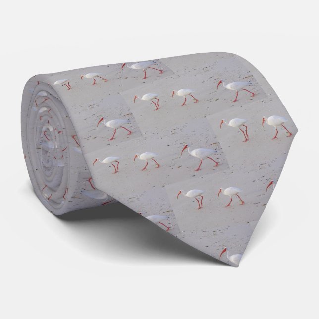 White Ibis on the Beach Tie (Rolled)