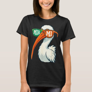 White Ibis With Sungles American Vintage Style T-Shirt