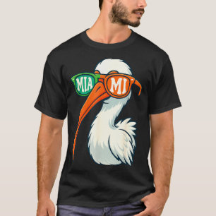 White Ibis With Sungles American Vintage Style T-Shirt