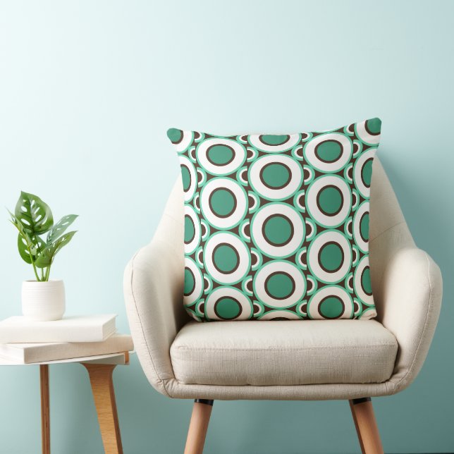 White Iced Doughnut With Mint Chocolate Tracks Cushion (Chair)