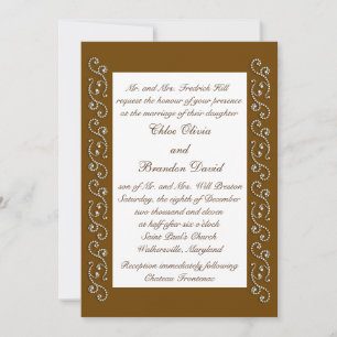 White Icing on Chocolate Wedding Invitation