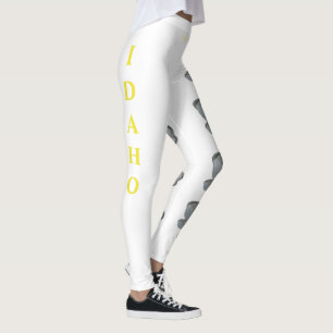 White Idaho State Syringa Flower Leggings